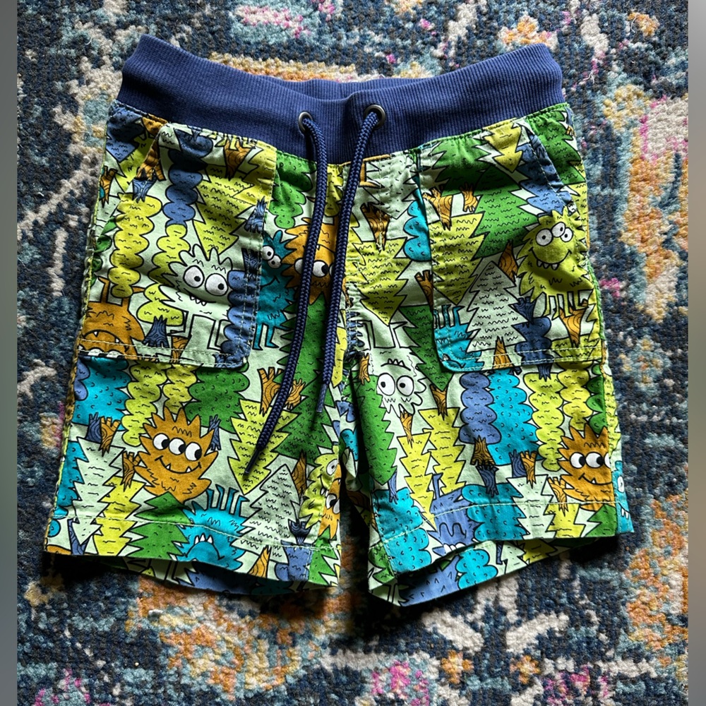 Never worn Woodland monster kids shorts 4T